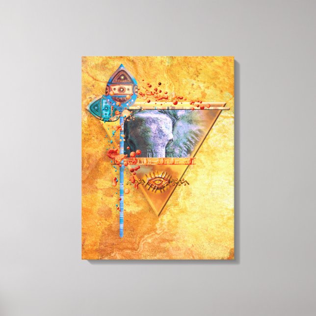 Toile L'éléphant africain "LA TRIBU PUISSANTE" (Recto)