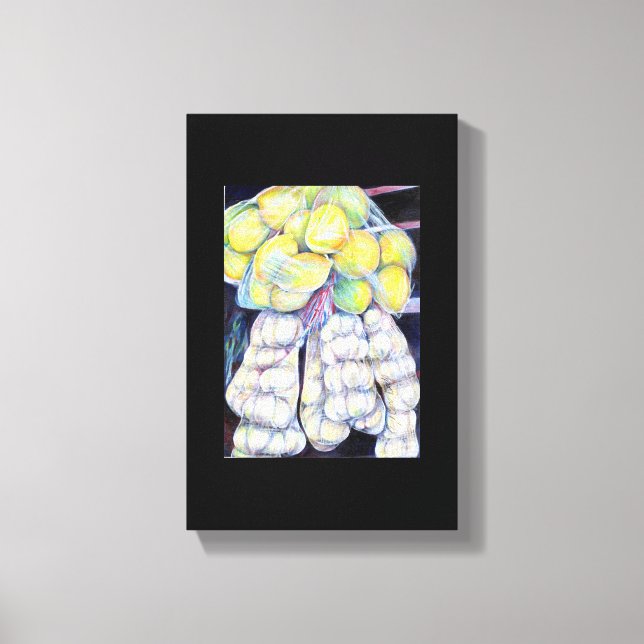 Toile L'Émerveillement Des Marchés Humides, Singapour (Recto)