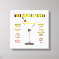 LEMON DROP MARTINI Cocktail Recette Art 12"x12"