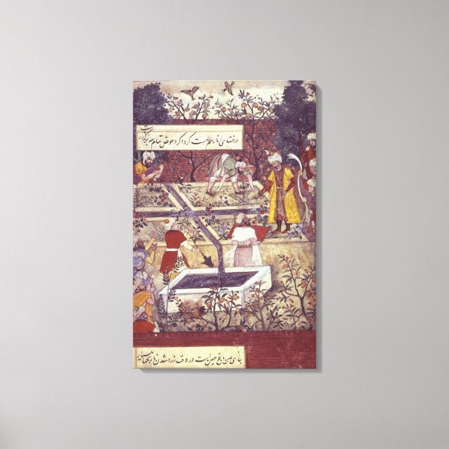 Toile L'empereur Babur et son plan d'architecte (Recto)