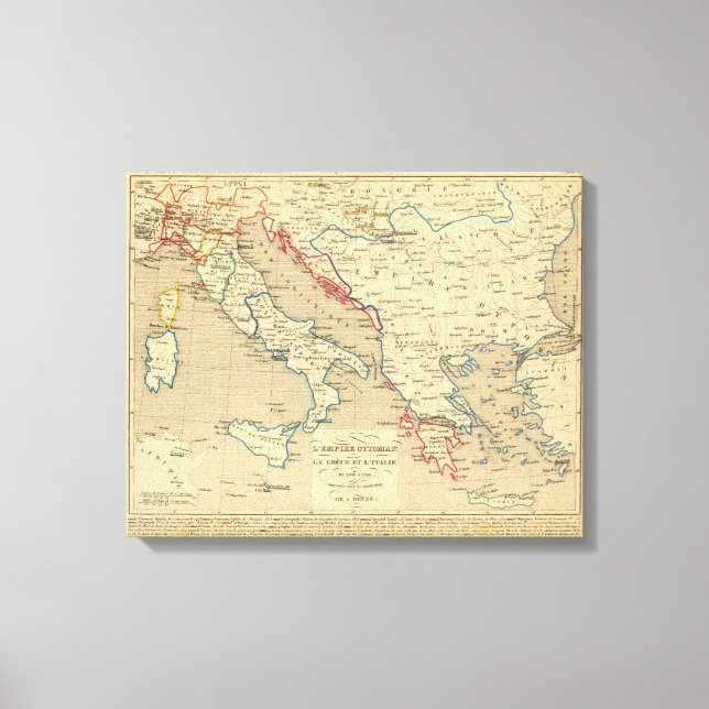 Toile L'Empire ottoman, la Grece et l'Italie (Recto)