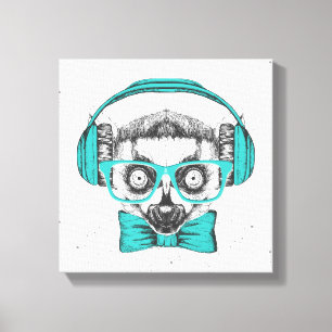 Toile Lemur Music Lover