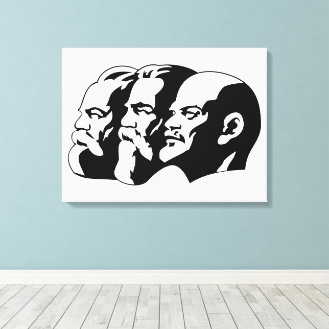 Toile Lénine, Marx, Engels, Union soviétique, Communisme (Insitu (Plancher de Bois))