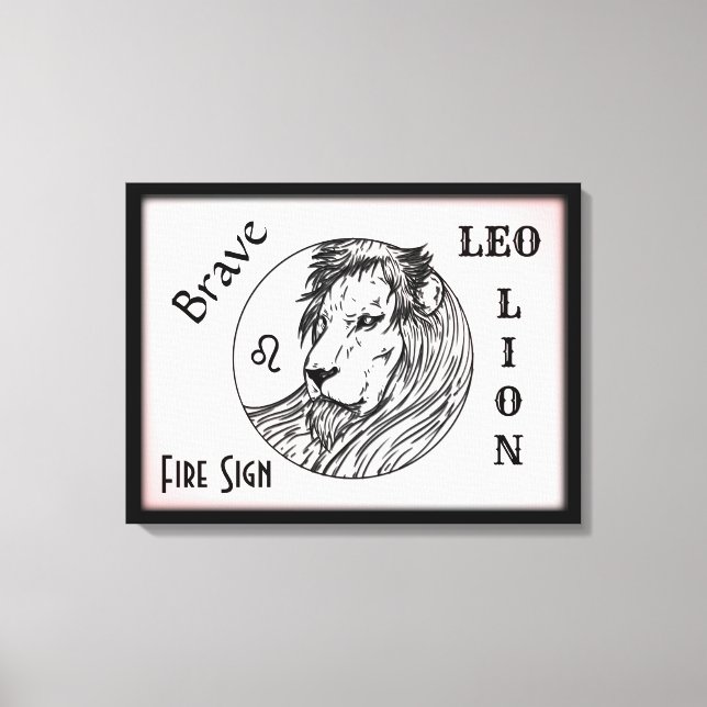 Toile Leo Le Lion Zodiac encadré (Recto)