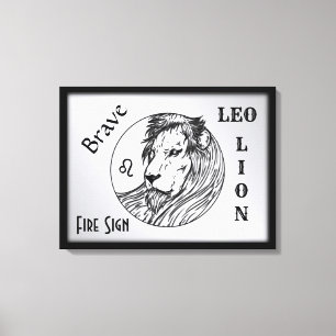 Toile Leo Le Lion Zodiac encadré