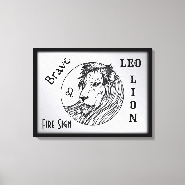 Toile Leo Le Lion Zodiac encadré (Recto)