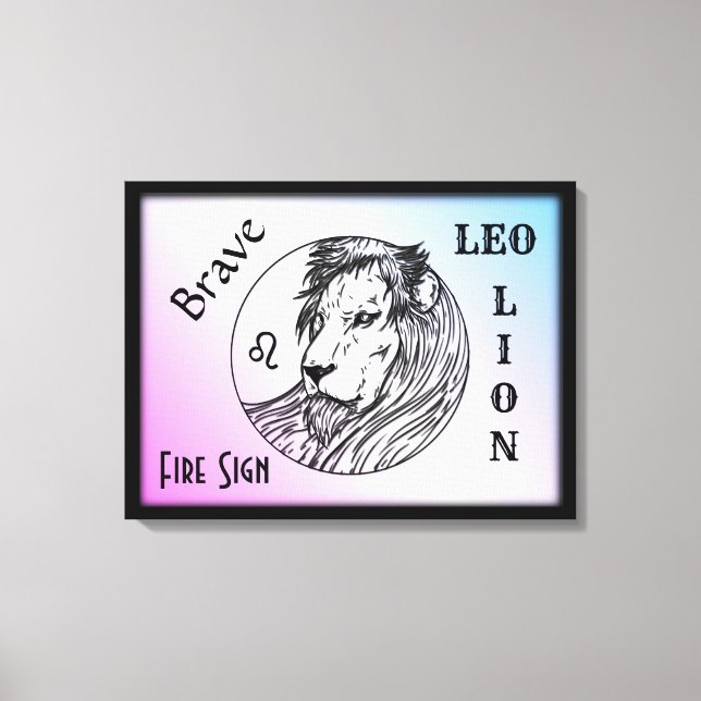Toile Leo Le Lion Zodiac encadré (Recto)