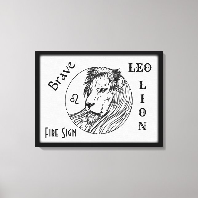 Toile Léo Le Lion Zodiaque Cadre (Recto)
