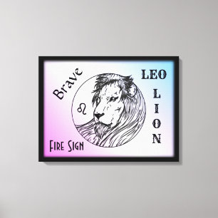 Toile Leo Le Zodiaque Du Lion Encadré
