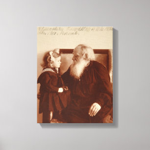 Toile Léon Tolstoy avec sa petite-fille, Tatiana