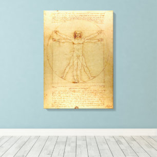 Toile Leonardo Da Vinci, Homme Vitruvien, Ratio D'Or