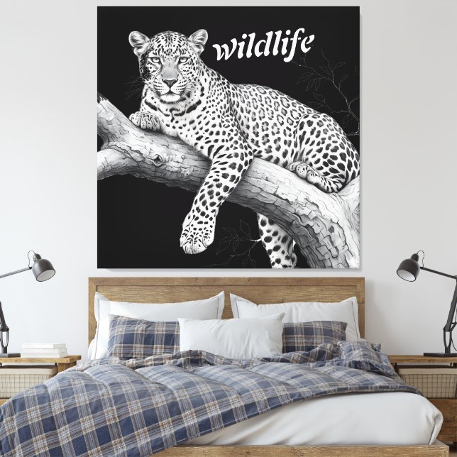 Toile Léopard de minuit, illustration de la faune et la  (Insitu(Chambre))