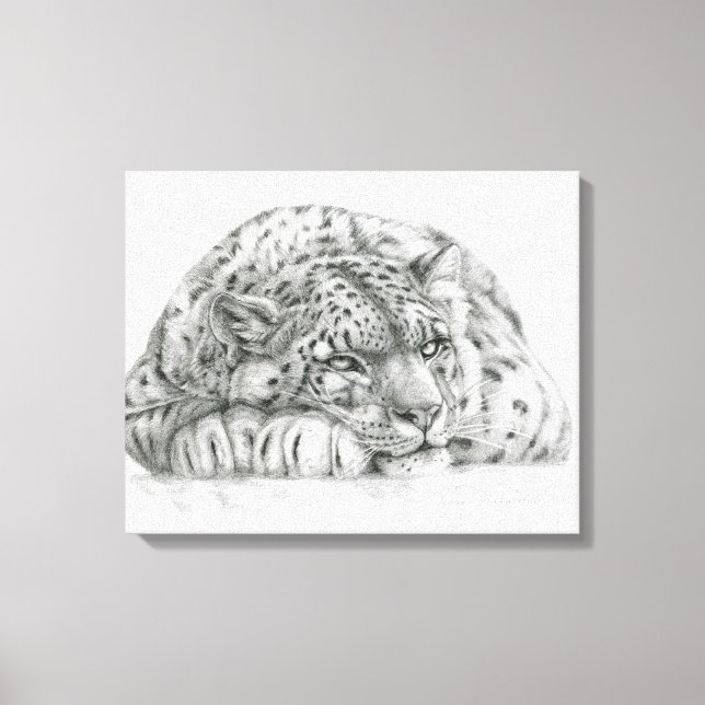 Toile Leopard de neige pensif par S. Ledneva-Schukina G0 (Recto)