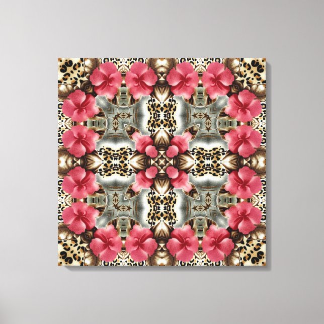 Toile Léopard et fleurs (Recto)