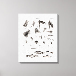 Toile Les 1800s vintages pêchant la pêche de mouche