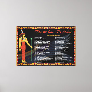 Toile Les 42 Lois De Maat - Affirmations Positives