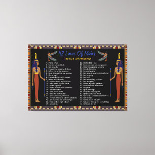 Toile Les 42 Lois De Maat - Affirmations Positives
