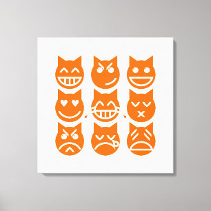 Toile Les 9 vies du chat Emoji