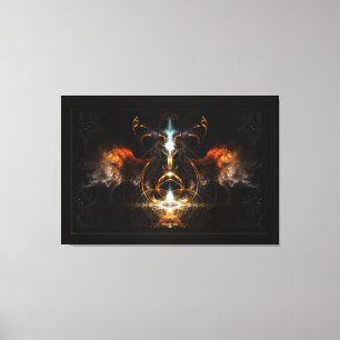 Toile Les ailes de l'art fractal du feu par Xzendor7