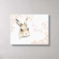 Les animaux de bois aiment le lapin floral Script 
