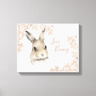 Toile Les animaux de bois aiment le lapin floral Script 
