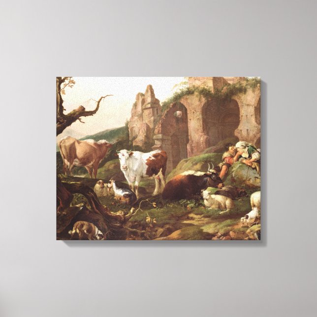 Toile Les animaux de ferme dans un paysage, 1685 (Recto)