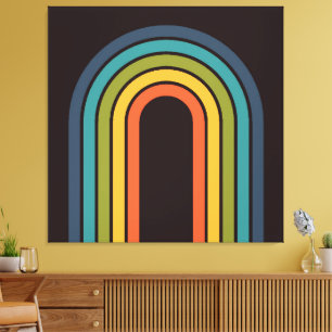 Toile les années 70 Orange Brown Motif personnalisé