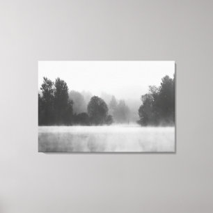 Toile Les arbres disparaissent dans le brouillard matina