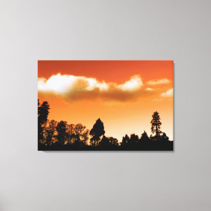 Toile Les arbres silhouettes