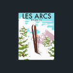 Toile Les Arcs France<br><div class="desc">Les Arcs France affiche de ski de voyage dans un style rétro.</div>