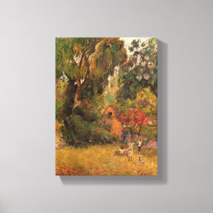 Toile Les cabanes sous les arbres par Paul Gauguin