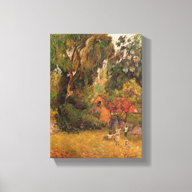 Toile Les cabanes sous les arbres par Paul Gauguin (Recto)