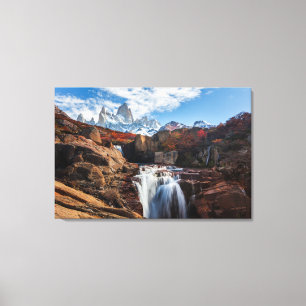 Toile Les cascades Fitz Roy Mountain, Argentine
