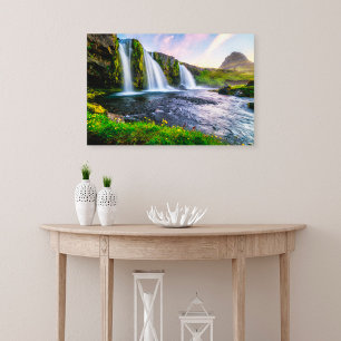 Toile Les cascades   Kirkjufellsfoss, Islande
