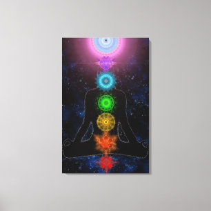 Toile Les Chakras - Avec les étoiles et la méditation