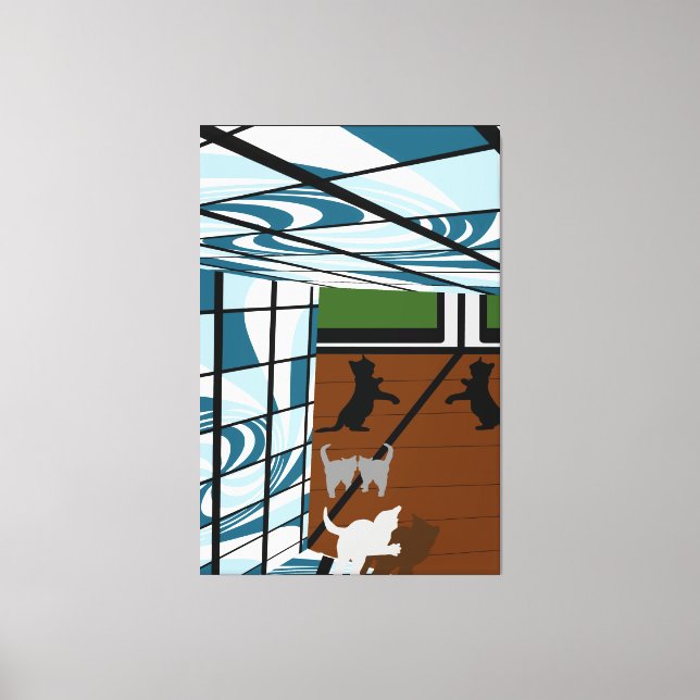 Toile Les chatons en jeu (Recto)