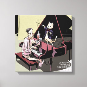 Toile Les chats règnent même sur le pianiste Rick London