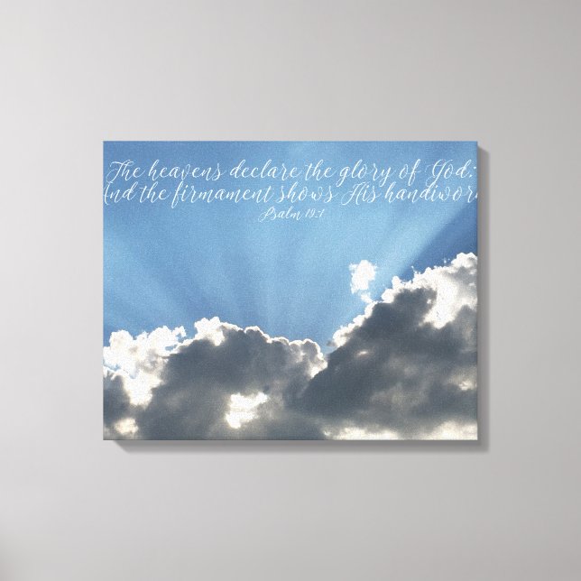 Toile Les cieux déclarent Bible Verse Art Sky Christian (Recto)