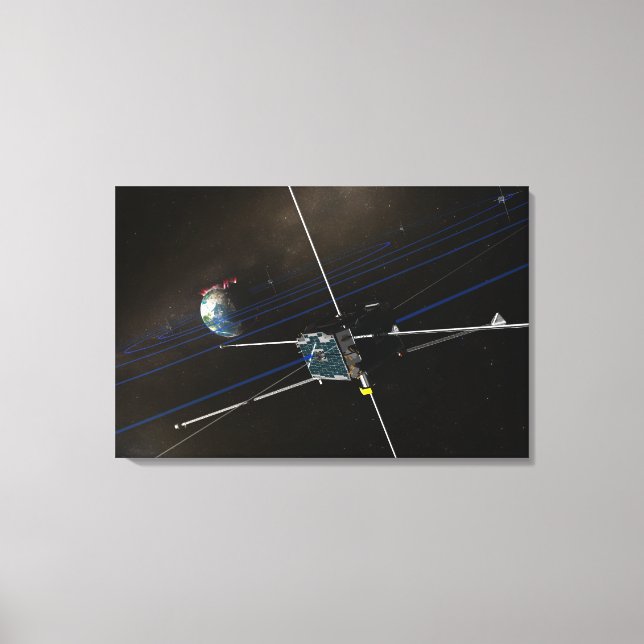 Toile Les cinq engins spatiaux THEMIS en orbite (Recto)