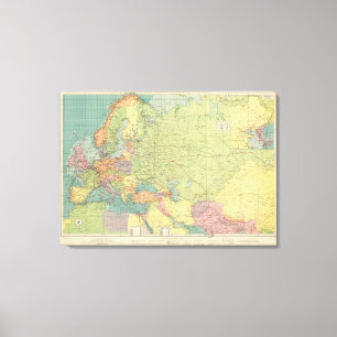 Toile Les communications de l'Europe sur terre, mer