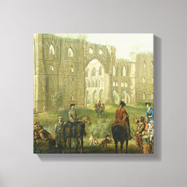 Toile Les coureurs se reposent près des ruines de l'abba (Recto)