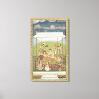 Toile Les dames écoutant de la musique dans un jardin, d