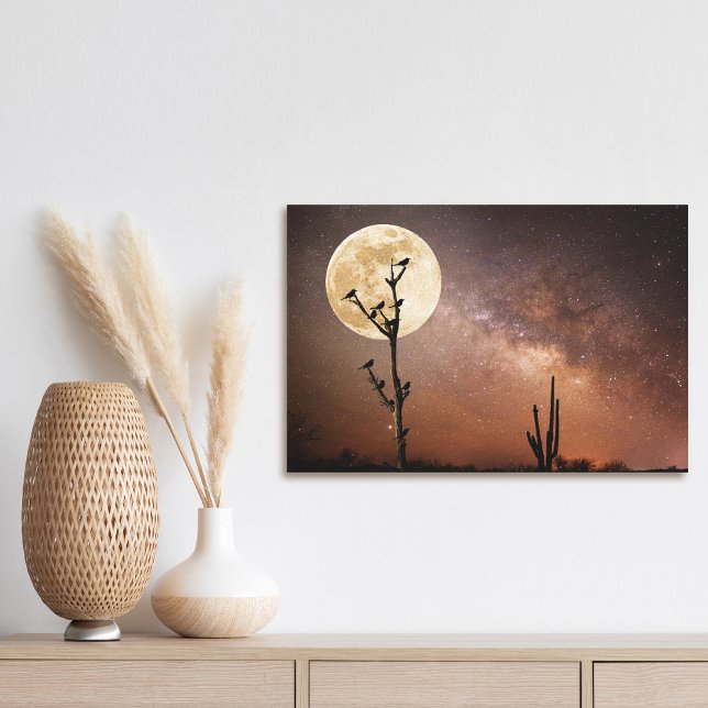 Toile Les déserts | Cactus Saguaro avec oiseaux dans le  (Créateur téléchargé)