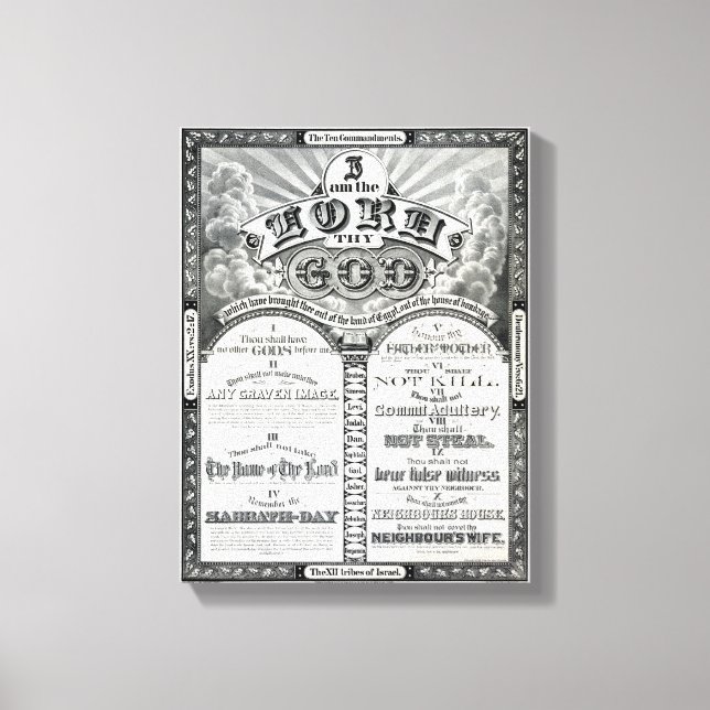 Toile Les Dix Commandements 1876 Poster vintage restauré (Recto)