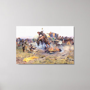 Toile Les ennuis d'un camp de Cook par Charles M. Russel