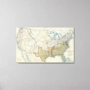 Toile Les Etats-Unis en juin 1861