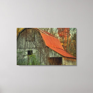 Toile Les Etats-Unis, Indiana. paysage rural, grange