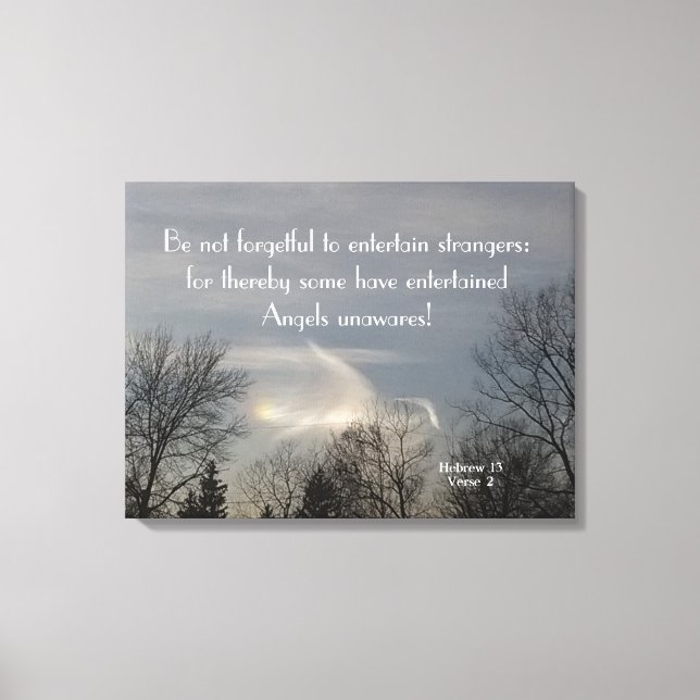TOILE LES ÉTRANGERS PEUVENT ÊTRE DES ANGES (Recto)