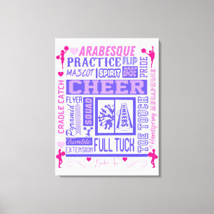 Toile Les filles typographie guerrière en rose et violet