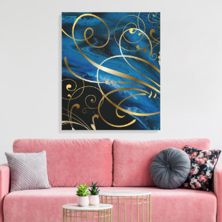 Toile Les Flèches D'Or De Média Contemporain Mélange Flo